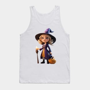 Halloween Cute Witch Girl Tank Top